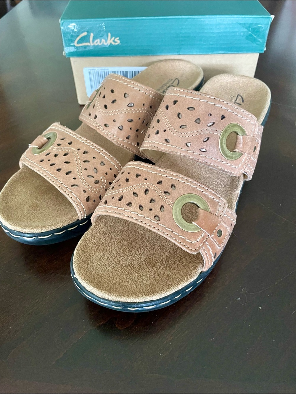 Clarks Lexi Laurel Brown Leather Sandals - Women’s Size 10 - NEW - Picture 2 of 16